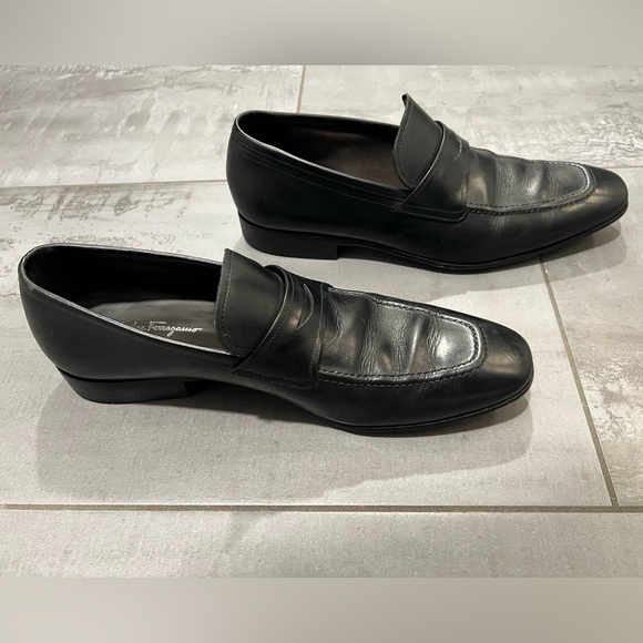 Salvatore Ferragamo Studio Men's Black Loafers Size 8.5 D made in Italy Luxury - Picture 2 of 13
